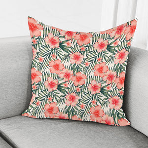 Exotic Tropical Hibiscus Pattern Print Pillow Cover