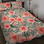 Exotic Tropical Hibiscus Pattern Print Quilt Bed Set