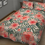 Exotic Tropical Hibiscus Pattern Print Quilt Bed Set