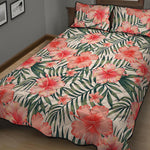 Exotic Tropical Hibiscus Pattern Print Quilt Bed Set