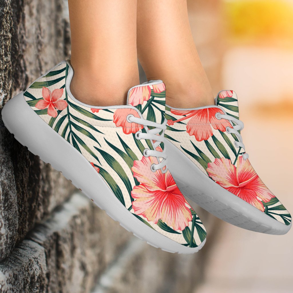 Exotic Tropical Hibiscus Pattern Print Sport Shoes GearFrost