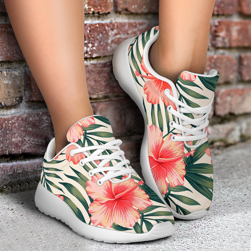 Exotic Tropical Hibiscus Pattern Print Sport Shoes GearFrost