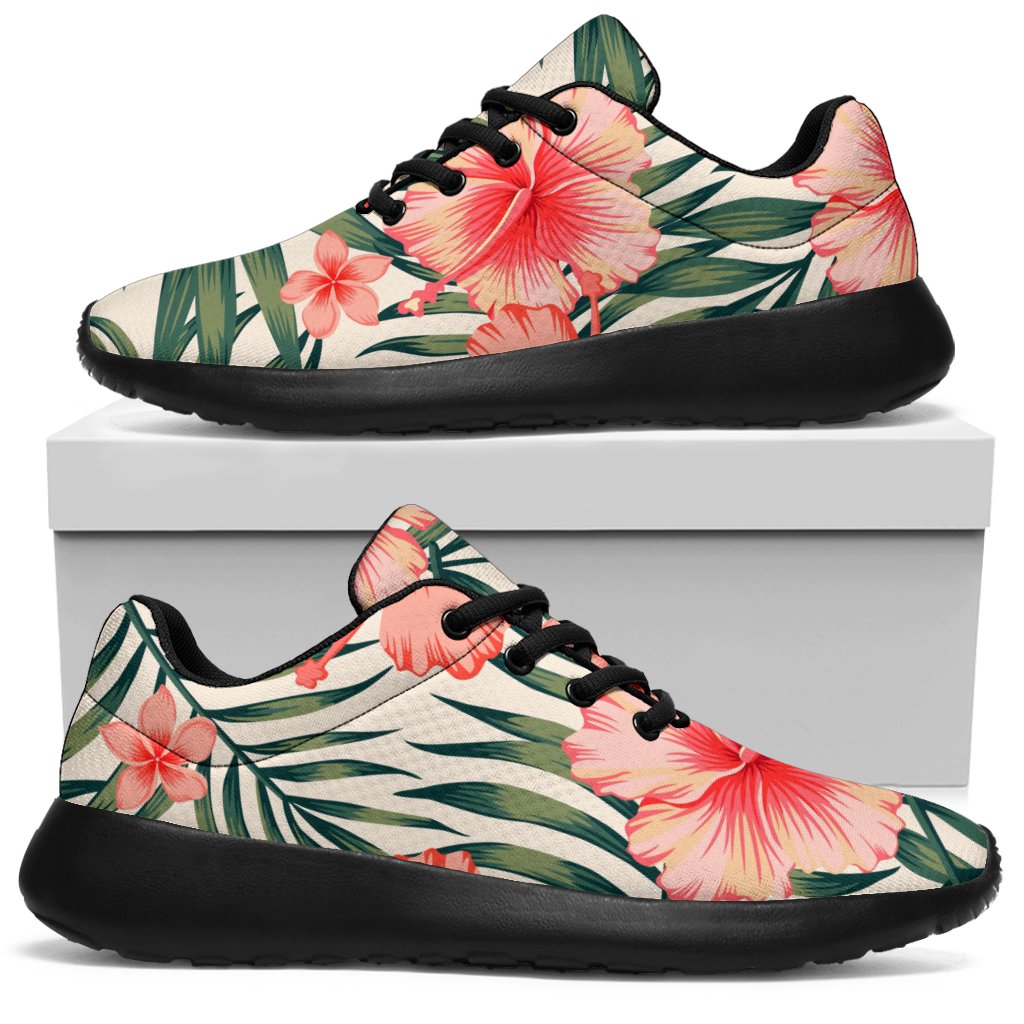 Exotic Tropical Hibiscus Pattern Print Sport Shoes GearFrost