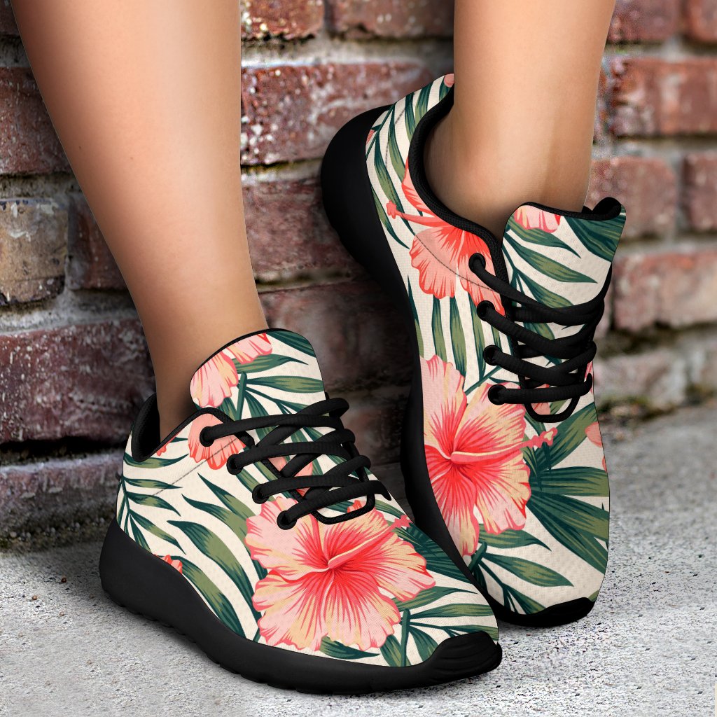 Exotic Tropical Hibiscus Pattern Print Sport Shoes GearFrost