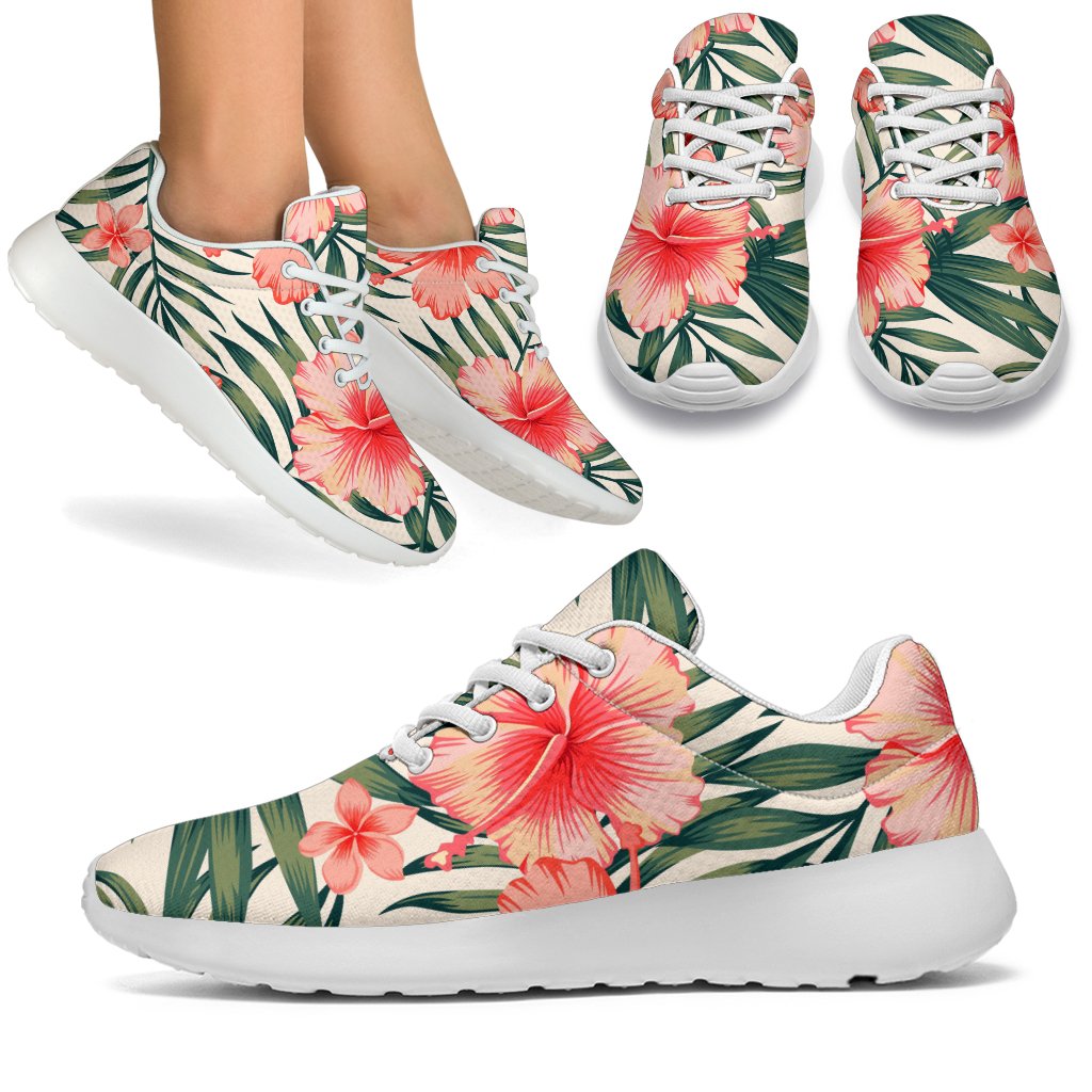 Exotic Tropical Hibiscus Pattern Print Sport Shoes GearFrost