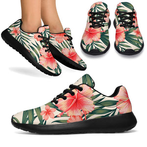 Exotic Tropical Hibiscus Pattern Print Sport Shoes GearFrost