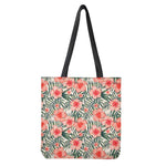 Exotic Tropical Hibiscus Pattern Print Tote Bag