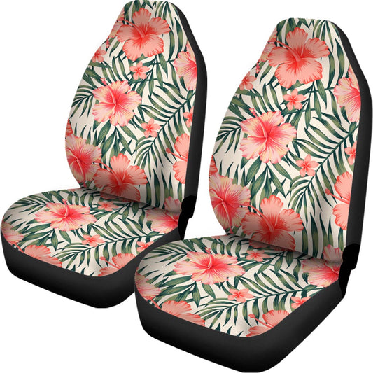 Exotic Tropical Hibiscus Pattern Print Universal Fit Car Seat Covers
