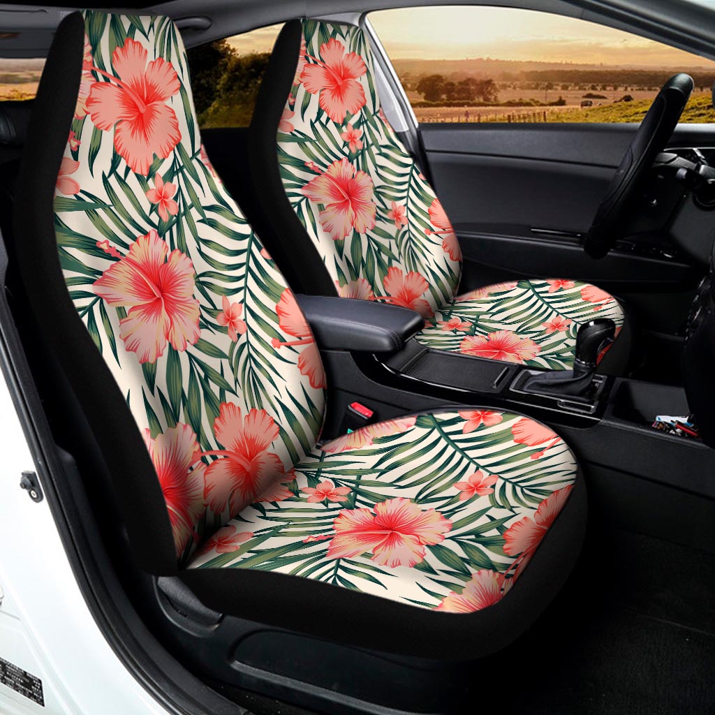 Exotic Tropical Hibiscus Pattern Print Universal Fit Car Seat Covers
