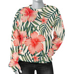 Exotic Tropical Hibiscus Pattern Print Women's Crewneck Sweatshirt GearFrost