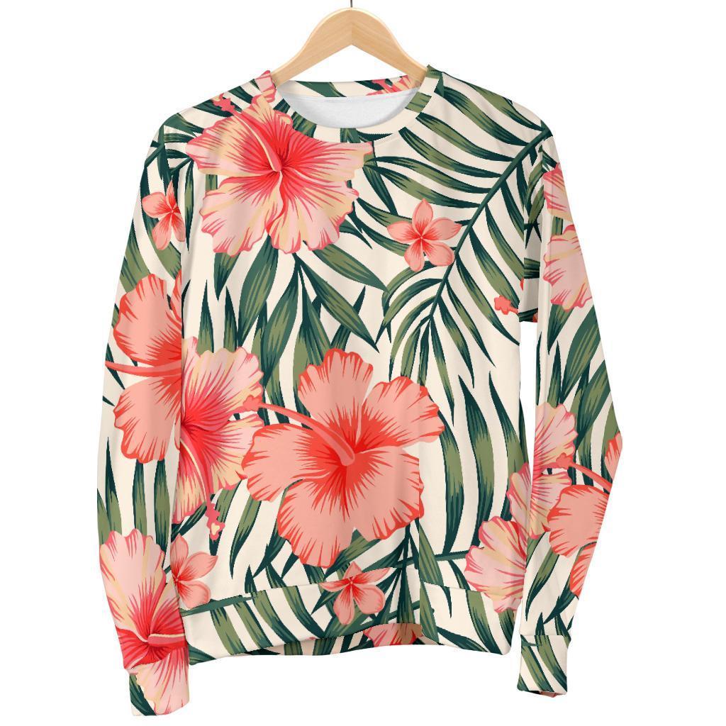 Exotic Tropical Hibiscus Pattern Print Women's Crewneck Sweatshirt GearFrost