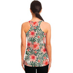 Exotic Tropical Hibiscus Pattern Print Women's Racerback Tank Top