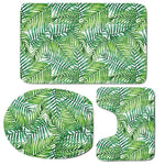 Exotic Tropical Leaf Pattern Print 3 Piece Bath Mat Set