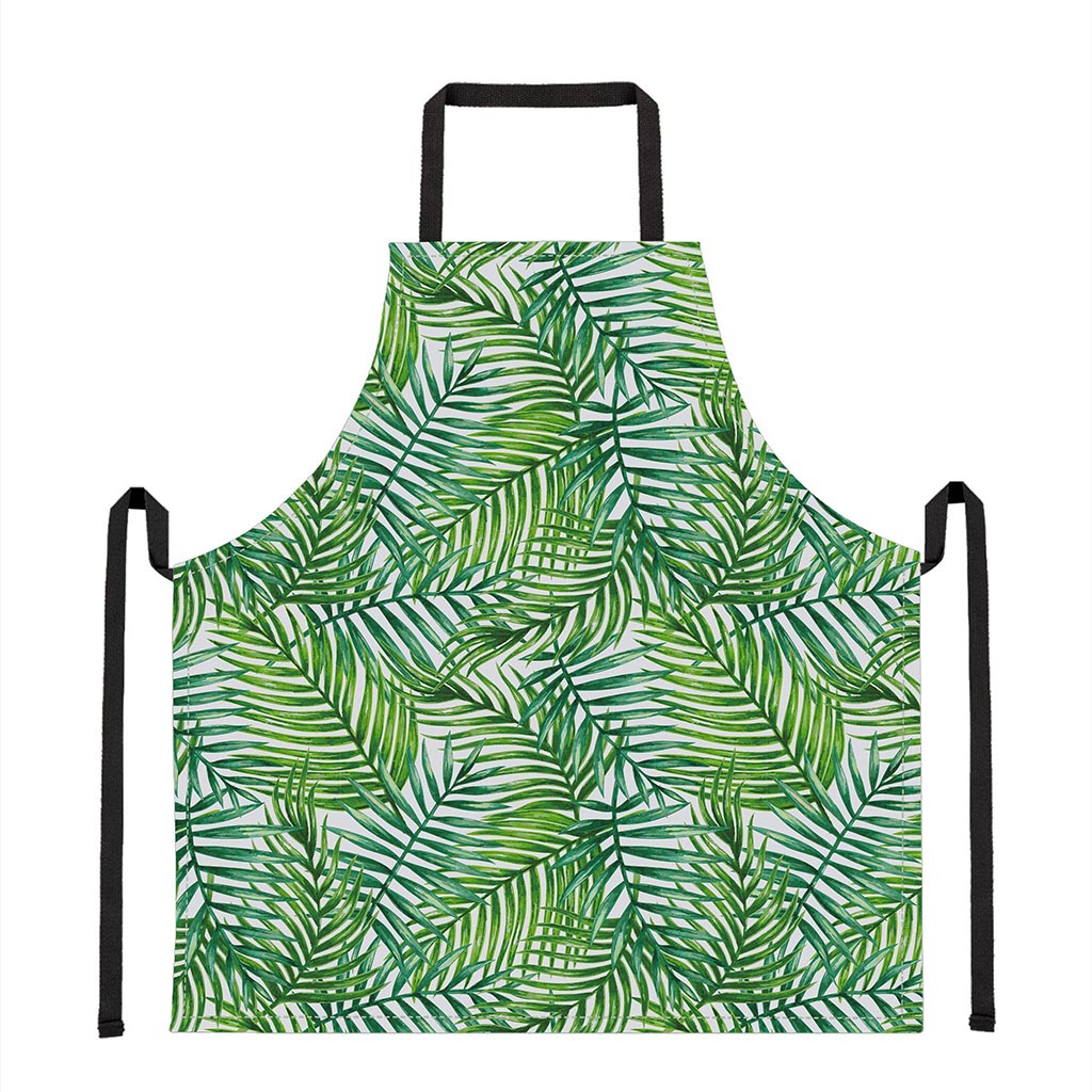 Exotic Tropical Leaf Pattern Print Apron