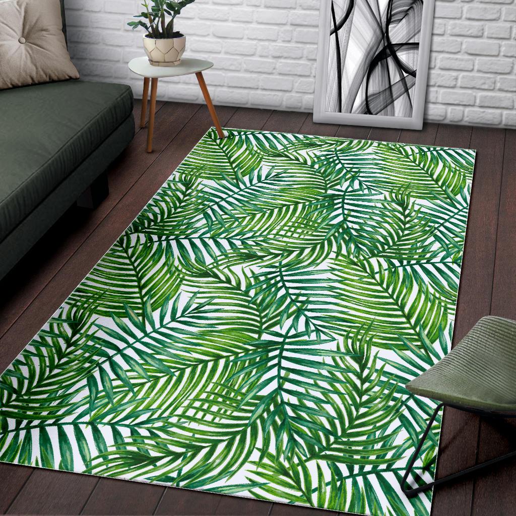 Exotic Tropical Leaf Pattern Print Area Rug GearFrost