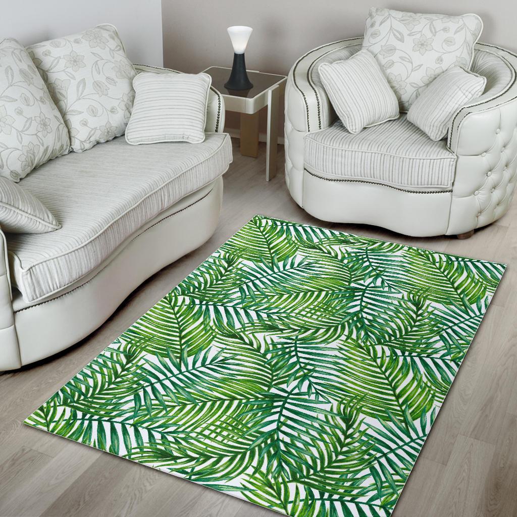 Exotic Tropical Leaf Pattern Print Area Rug GearFrost