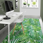 Exotic Tropical Leaf Pattern Print Area Rug GearFrost