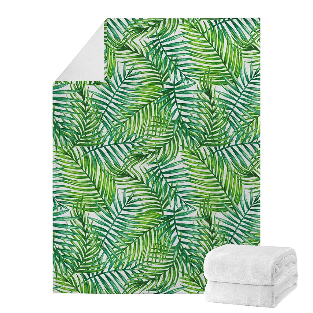 Exotic Tropical Leaf Pattern Print Blanket