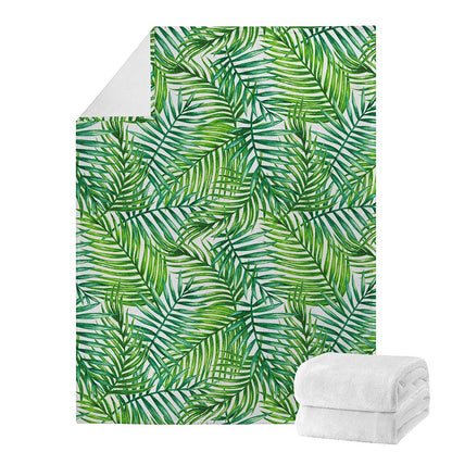 Exotic Tropical Leaf Pattern Print Blanket