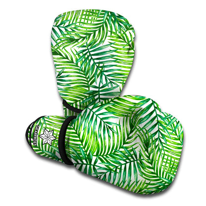 Exotic Tropical Leaf Pattern Print Boxing Gloves