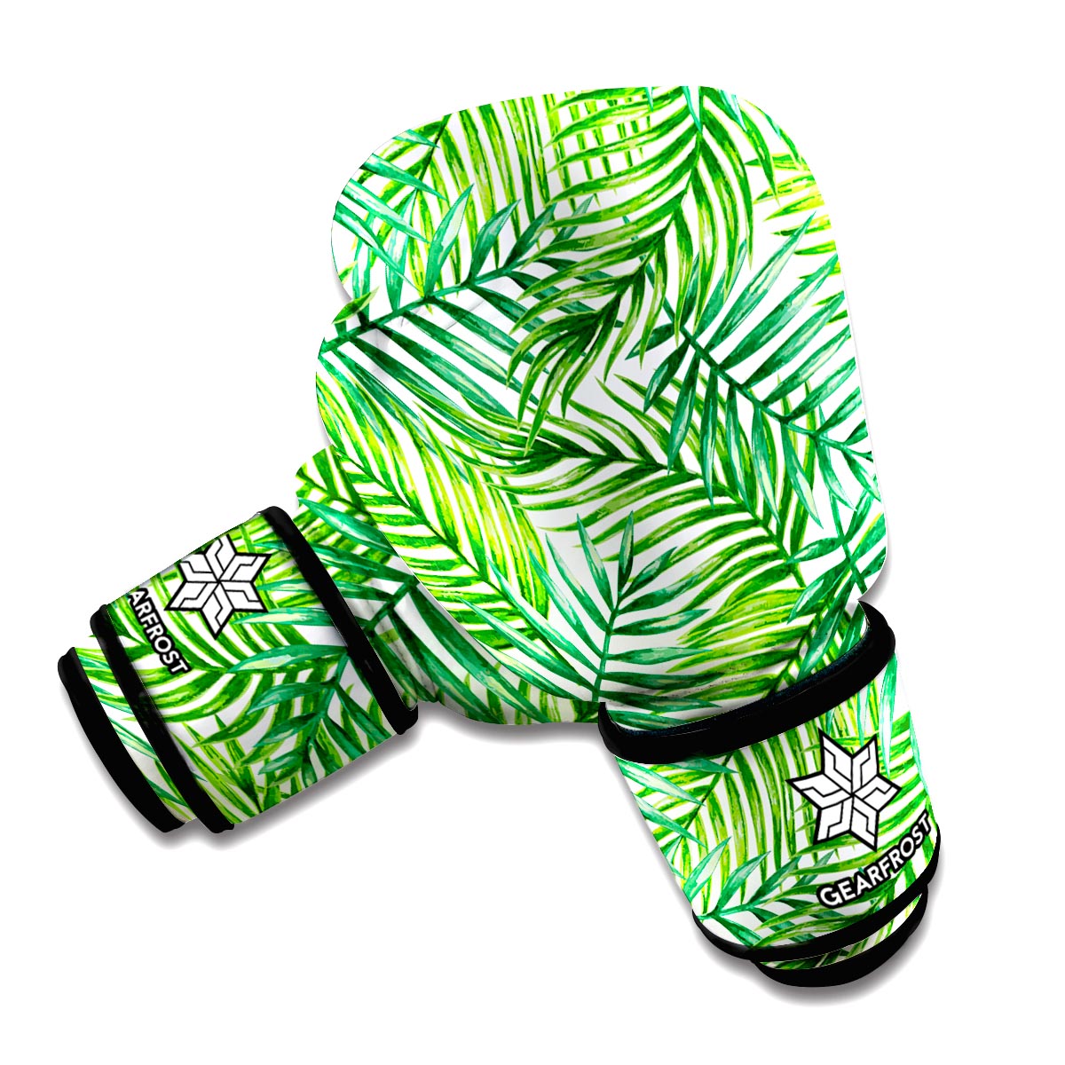 Exotic Tropical Leaf Pattern Print Boxing Gloves