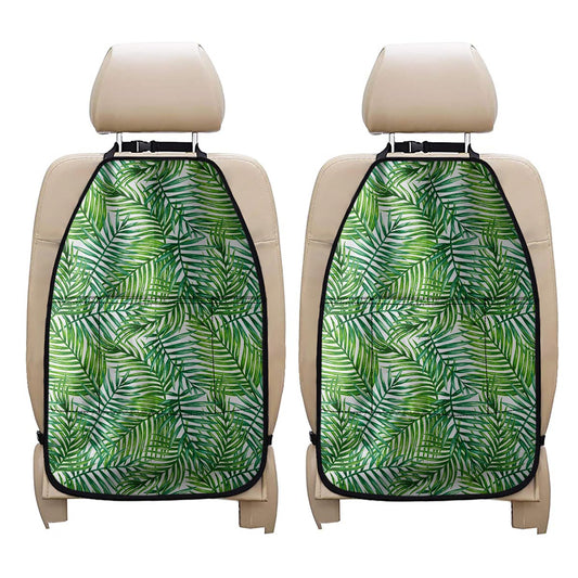 Exotic Tropical Leaf Pattern Print Car Seat Organizers