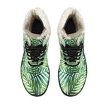 Exotic Tropical Leaf Pattern Print Comfy Boots GearFrost