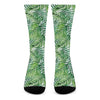 Exotic Tropical Leaf Pattern Print Crew Socks