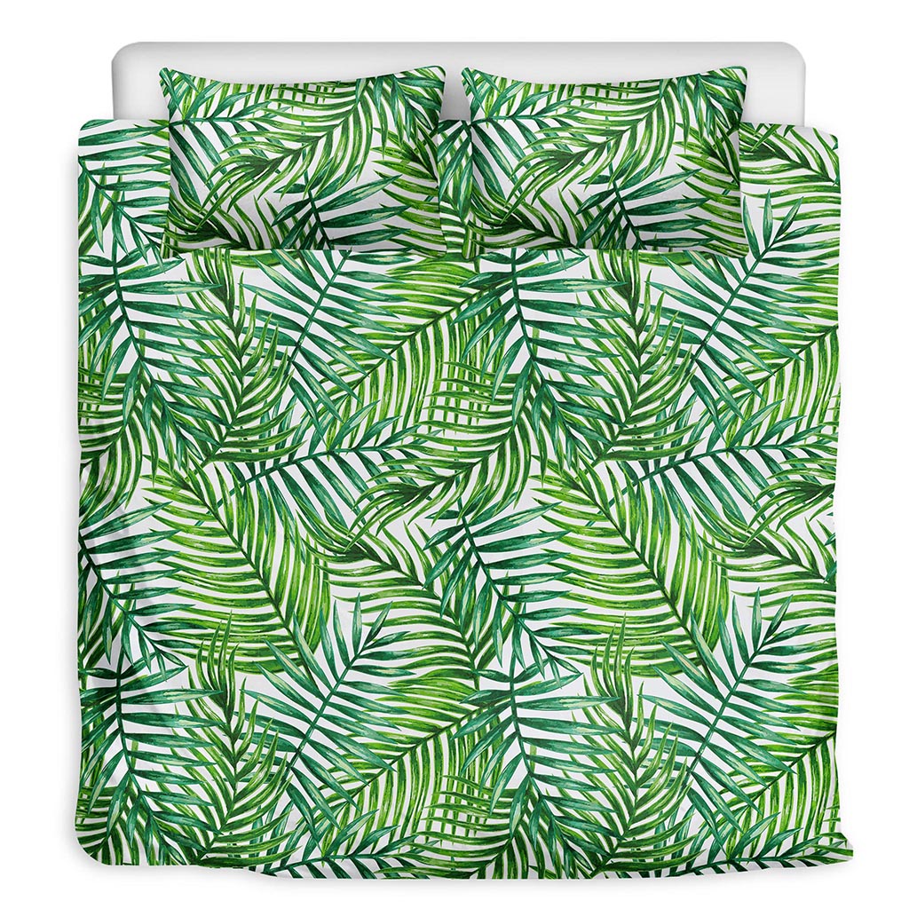 Exotic Tropical Leaf Pattern Print Duvet Cover Bedding Set