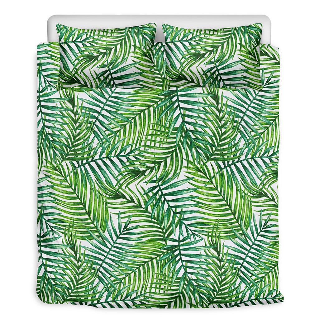 Exotic Tropical Leaf Pattern Print Duvet Cover Bedding Set