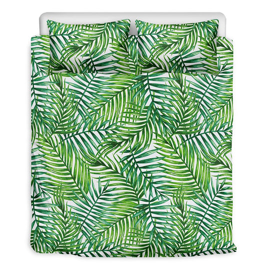 Exotic Tropical Leaf Pattern Print Duvet Cover Bedding Set