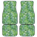 Exotic Tropical Leaf Pattern Print Front and Back Car Floor Mats