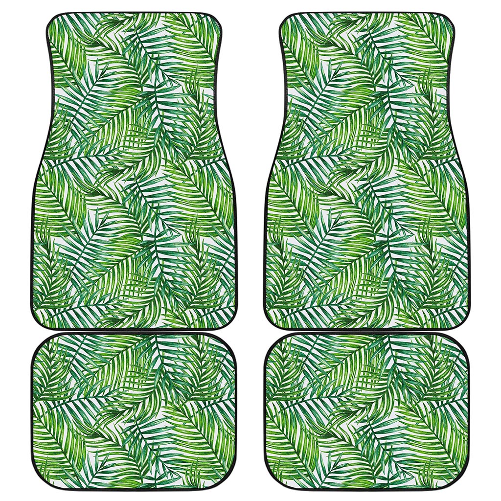 Exotic Tropical Leaf Pattern Print Front and Back Car Floor Mats