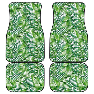 Exotic Tropical Leaf Pattern Print Front and Back Car Floor Mats