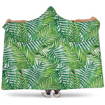 Exotic Tropical Leaf Pattern Print Hooded Blanket