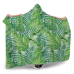Exotic Tropical Leaf Pattern Print Hooded Blanket