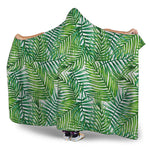 Exotic Tropical Leaf Pattern Print Hooded Blanket