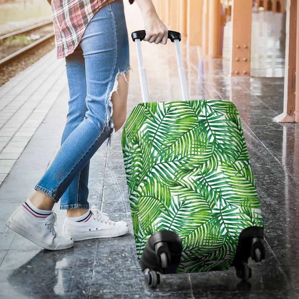 Exotic Tropical Leaf Pattern Print Luggage Cover GearFrost