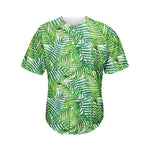 Exotic Tropical Leaf Pattern Print Men's Baseball Jersey