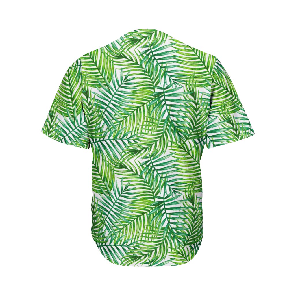 Exotic Tropical Leaf Pattern Print Men's Baseball Jersey