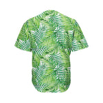 Exotic Tropical Leaf Pattern Print Men's Baseball Jersey