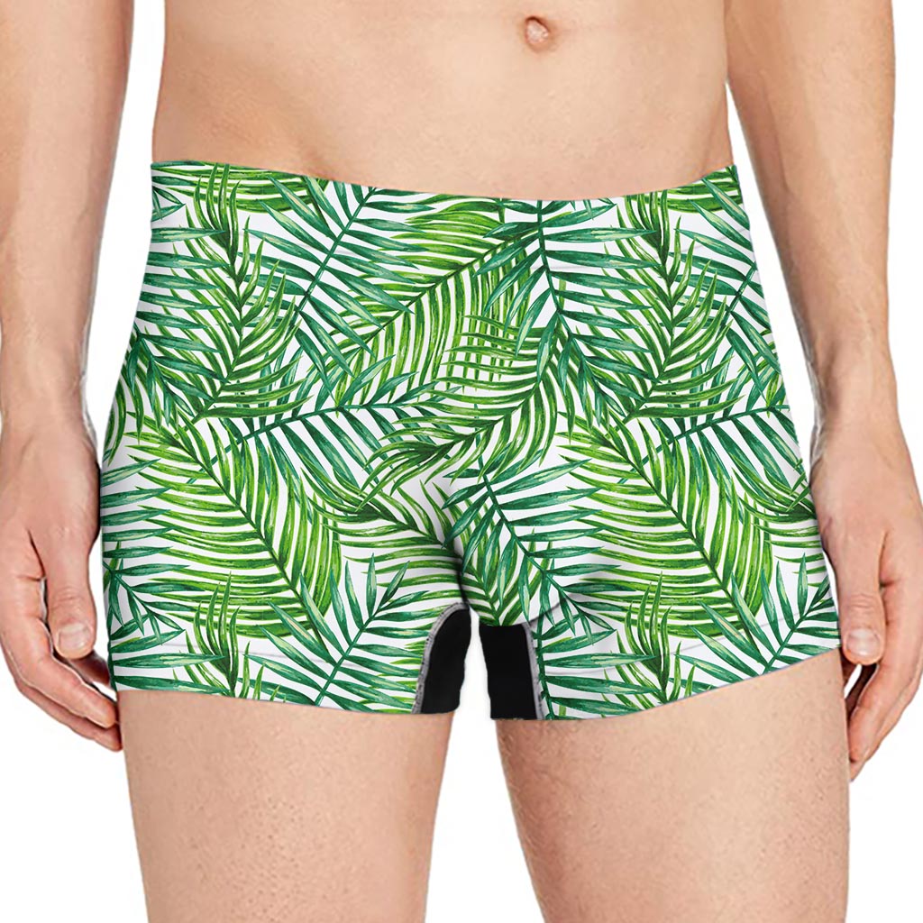 Exotic Tropical Leaf Pattern Print Men's Boxer Briefs