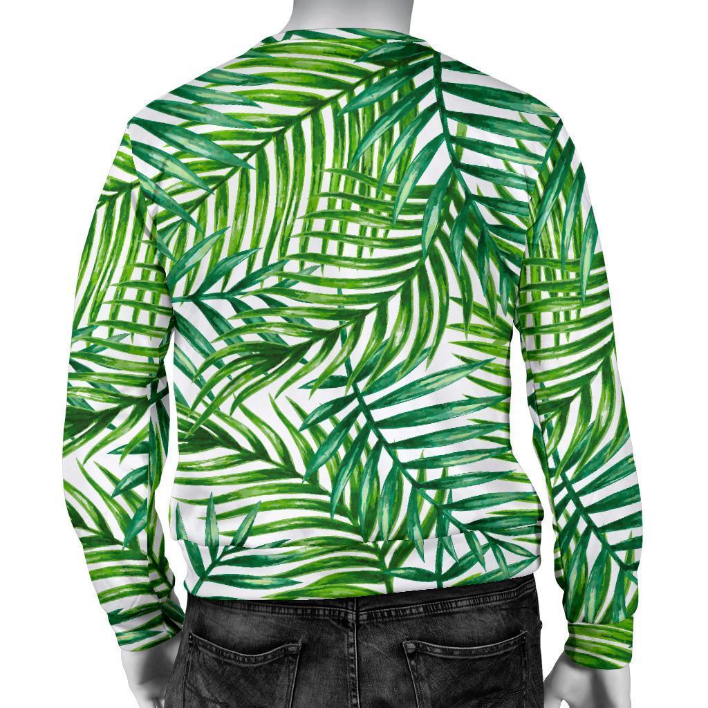 Exotic Tropical Leaf Pattern Print Men's Crewneck Sweatshirt GearFrost