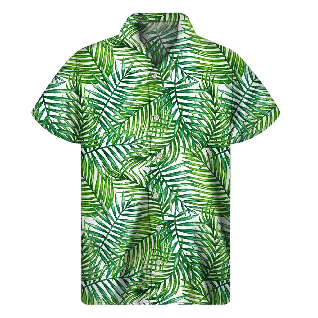 Exotic Tropical Leaf Pattern Print Men's Short Sleeve Shirt