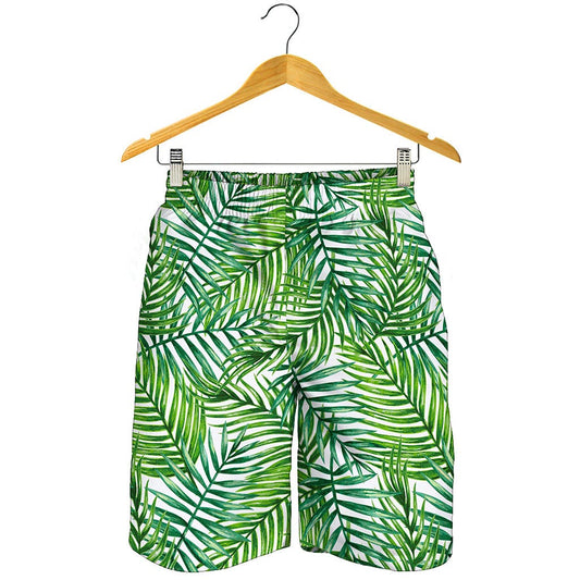 Exotic Tropical Leaf Pattern Print Men's Shorts
