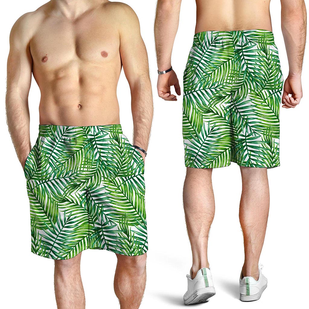 Exotic Tropical Leaf Pattern Print Men's Shorts