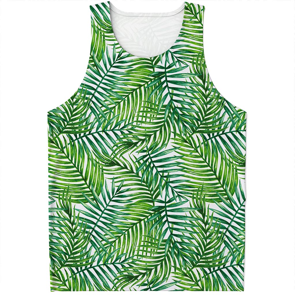 Exotic Tropical Leaf Pattern Print Men's Tank Top