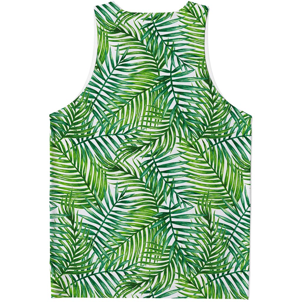 Exotic Tropical Leaf Pattern Print Men's Tank Top