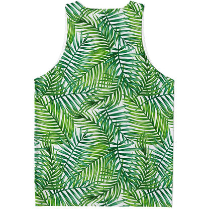 Exotic Tropical Leaf Pattern Print Men's Tank Top