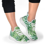 Exotic Tropical Leaf Pattern Print Mesh Knit Shoes GearFrost